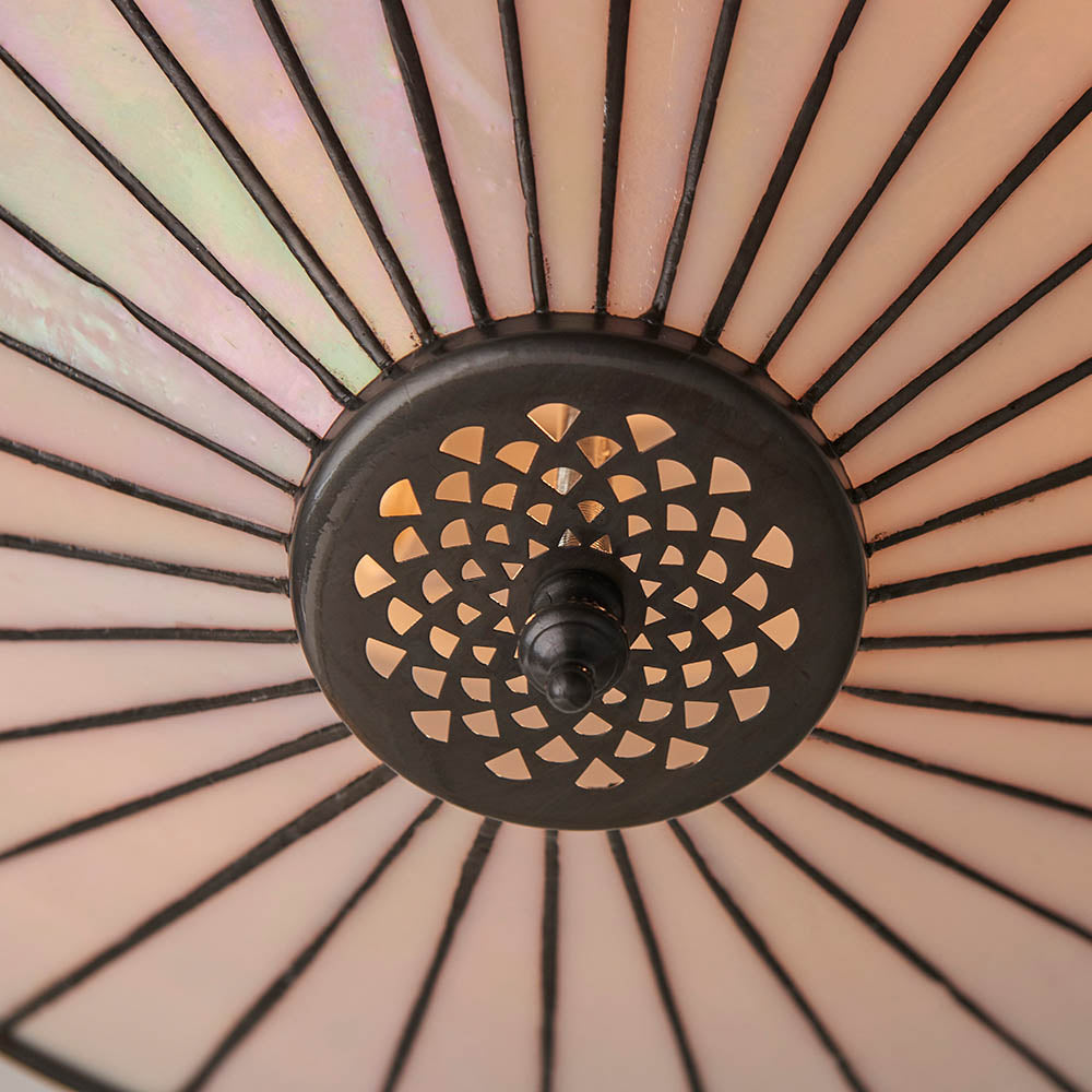 Brindleigh Medium 2 Light Tiffany Flush Ceiling Light - Multicoloured