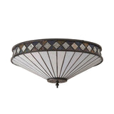 Brindleigh Medium 2 Light Tiffany Flush Ceiling Light - Multicoloured