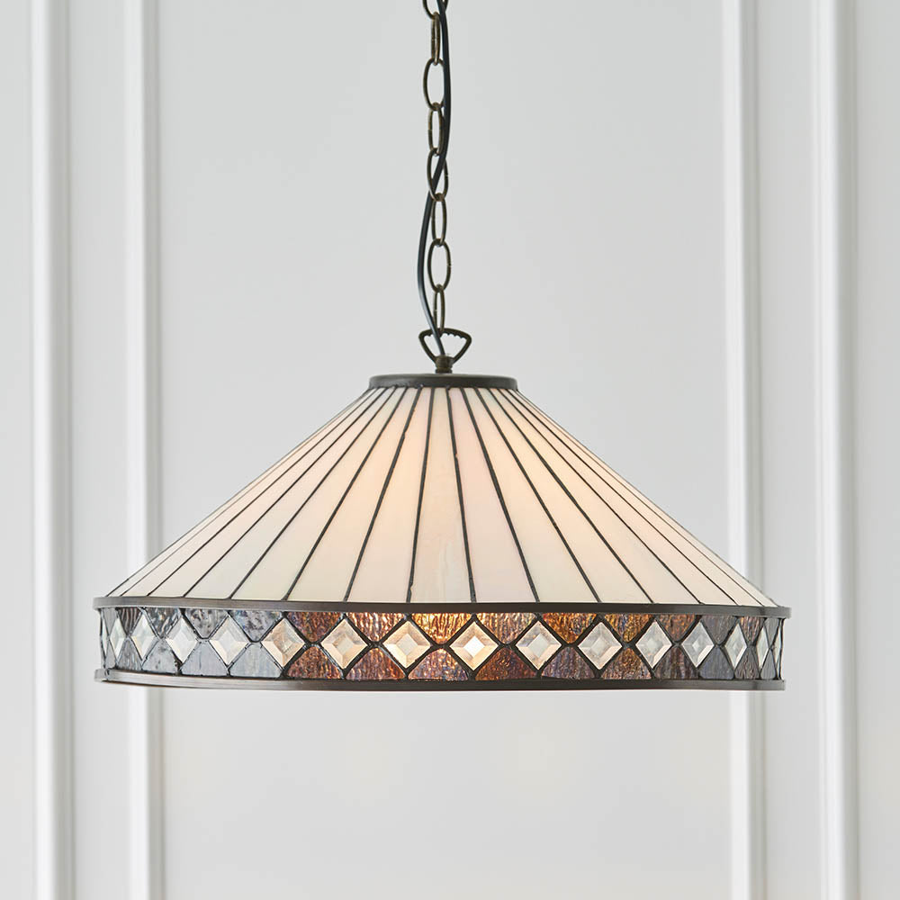 Brindleigh Large Single Tiffany Pendant - Multicoloured