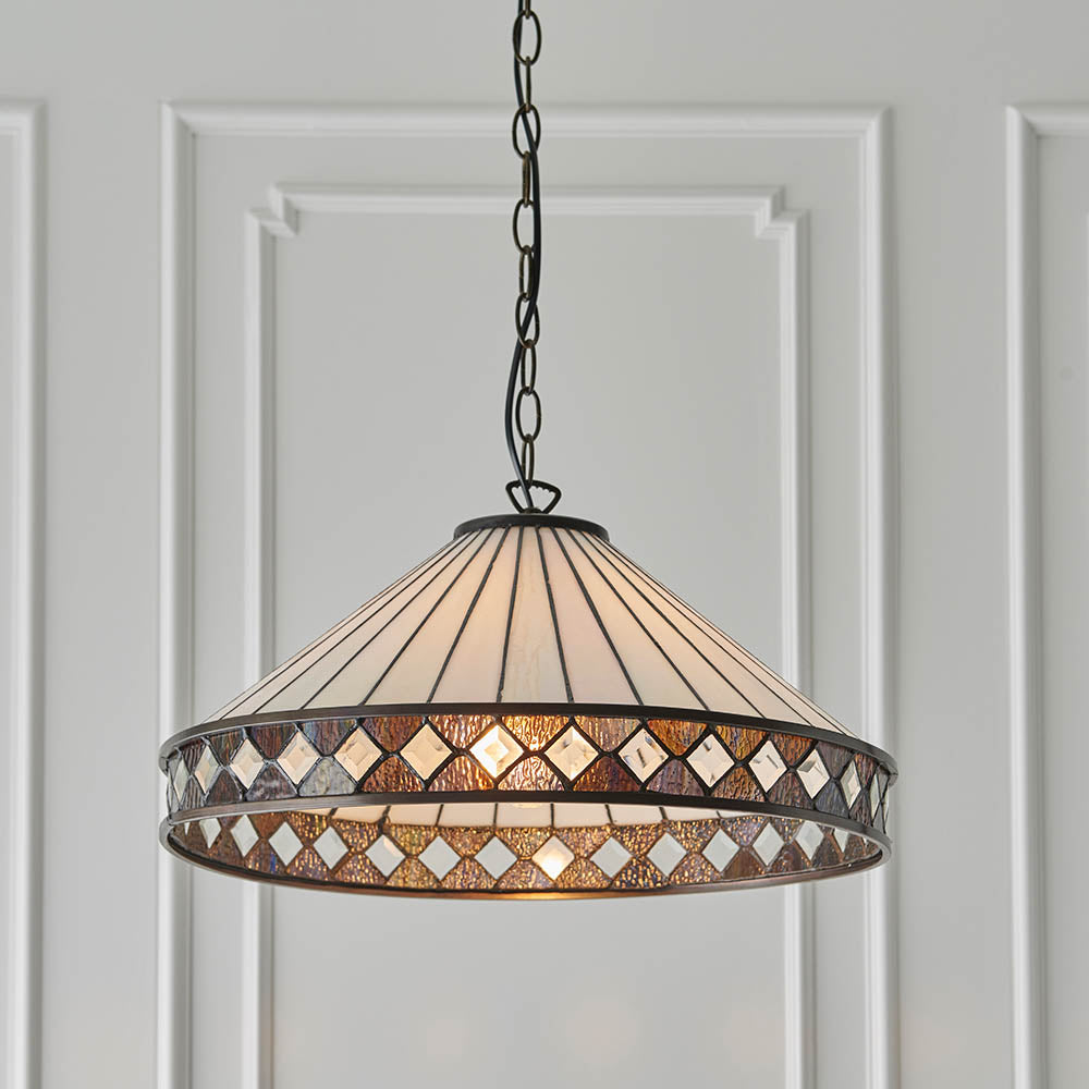Brindleigh Large Single Tiffany Pendant - Multicoloured