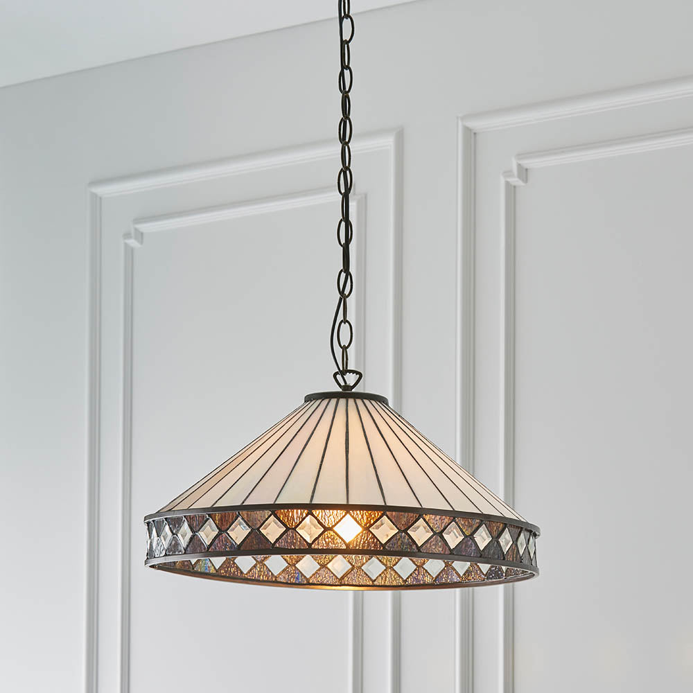 Brindleigh Large Single Tiffany Pendant - Multicoloured