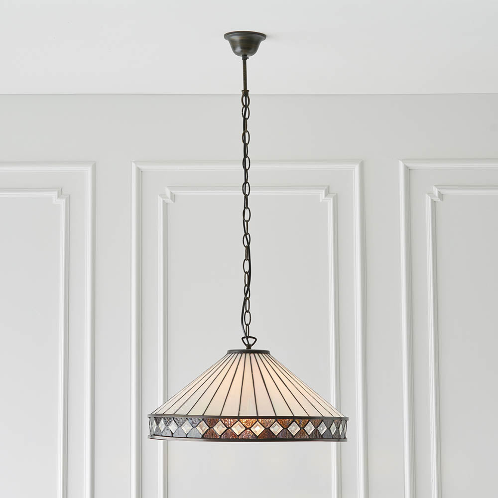 Brindleigh Large Single Tiffany Pendant - Multicoloured