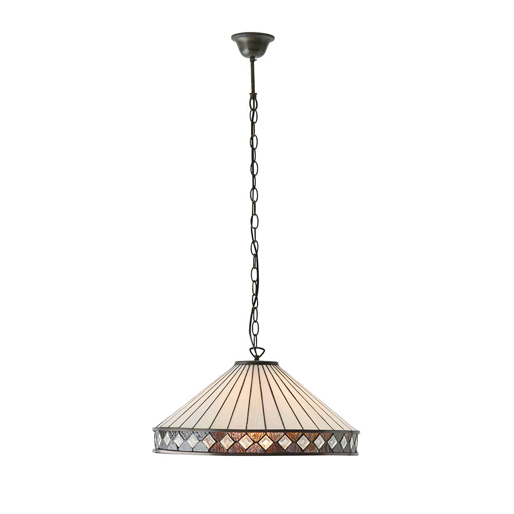 Brindleigh Large Single Tiffany Pendant - Multicoloured