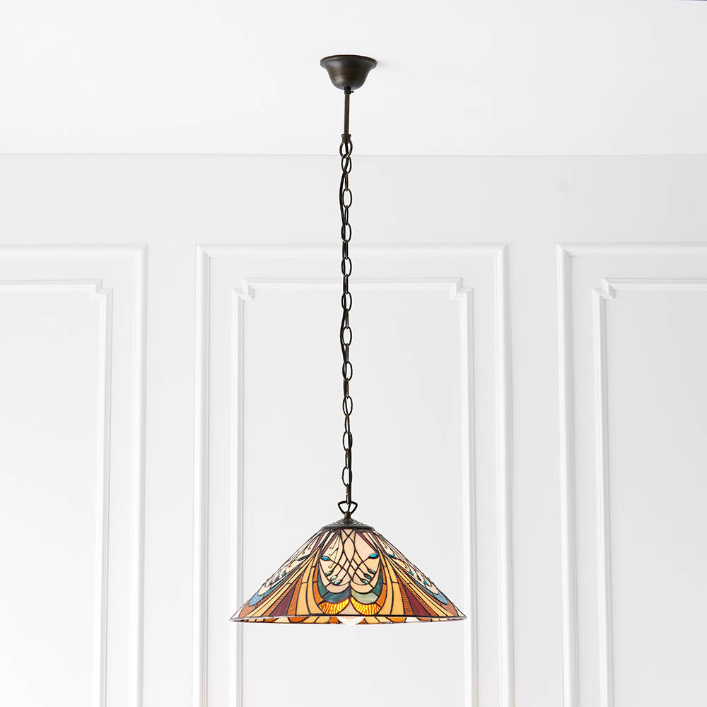 Elderford Medium Tiffany Pendant - Multicoloured
