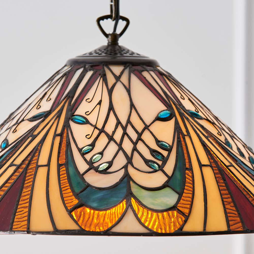 Elderford Medium Tiffany Pendant - Multicoloured