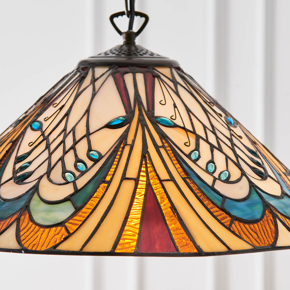 Elderford Medium Tiffany Pendant - Multicoloured