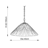 Elderford Medium Tiffany Pendant - Multicoloured