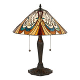 Elderford Medium Tiffany Table Lamp - Multicoloured