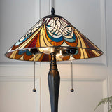 Elderford Medium Tiffany Table Lamp - Multicoloured