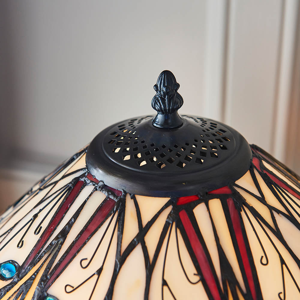 Elderford Medium Tiffany Table Lamp - Multicoloured
