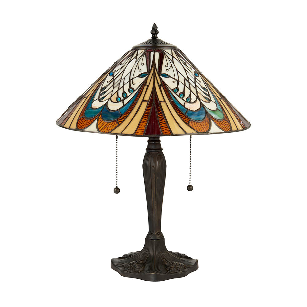 Elderford Medium Tiffany Table Lamp - Multicoloured
