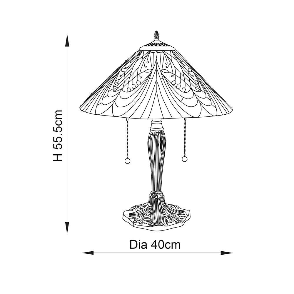 Elderford Medium Tiffany Table Lamp - Multicoloured