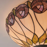 Pentleigh Large 2 Light Tiffany Flush Ceiling Light - Multicoloured