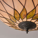 Pentleigh Large 2 Light Tiffany Flush Ceiling Light - Multicoloured