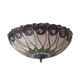 Pentleigh Large 2 Light Tiffany Flush Ceiling Light - Multicoloured