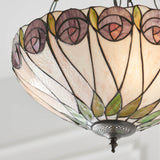 Pentleigh Medium 3 Light Tiffany Inverted Pendant - Multicoloured