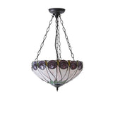 Pentleigh Medium 3 Light Tiffany Inverted Pendant - Multicoloured