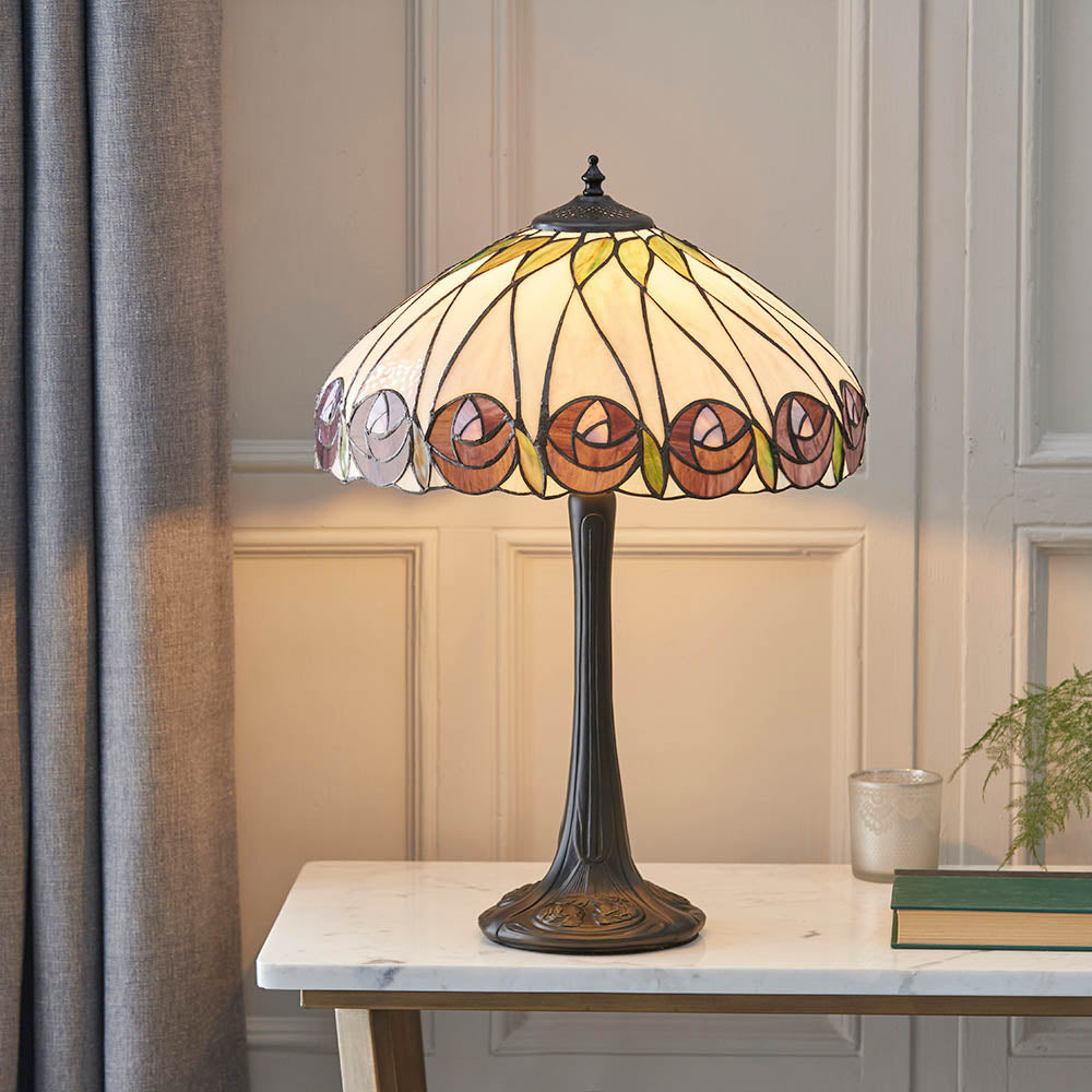 Pentleigh Medium Tiffany Table Lamp - Multicoloured