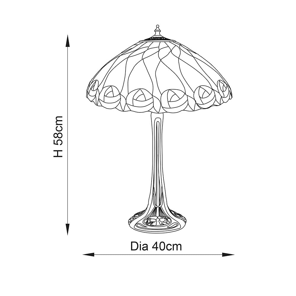 Pentleigh Medium Tiffany Table Lamp - Multicoloured