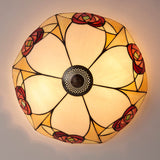 Kelverton Large 2 Light Tiffany Flush Ceiling Light - Multicoloured