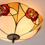 Kelverton Large 2 Light Tiffany Flush Ceiling Light - Multicoloured