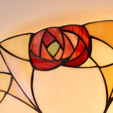 Kelverton Large 2 Light Tiffany Flush Ceiling Light - Multicoloured