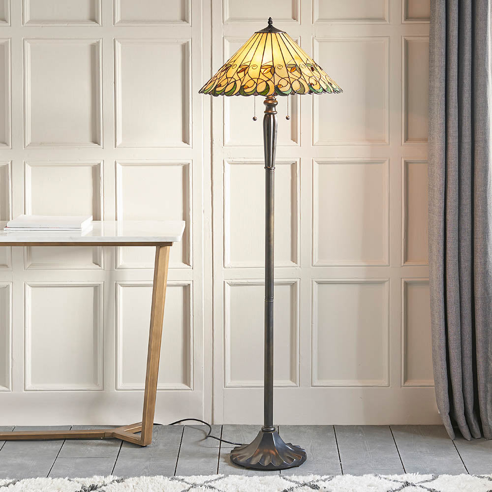 Larncombe Tiffany Floor Lamp - Multicoloured
