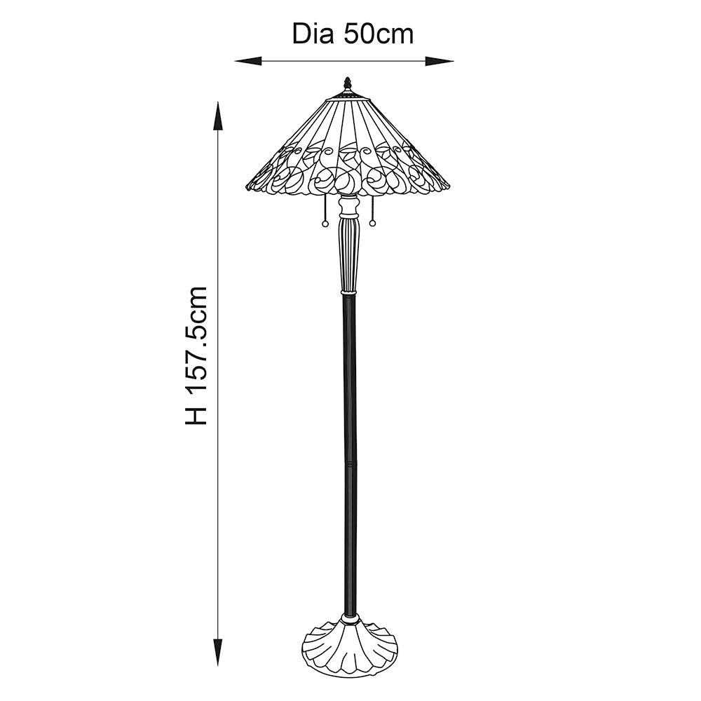 Larncombe Tiffany Floor Lamp - Multicoloured