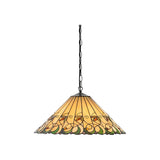 Larncombe Large 3 Light Tiffany Pendant - Multicoloured