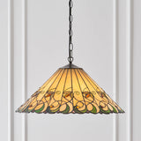 Larncombe Large 3 Light Tiffany Pendant - Multicoloured