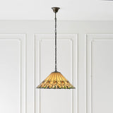 Larncombe Large 3 Light Tiffany Pendant - Multicoloured
