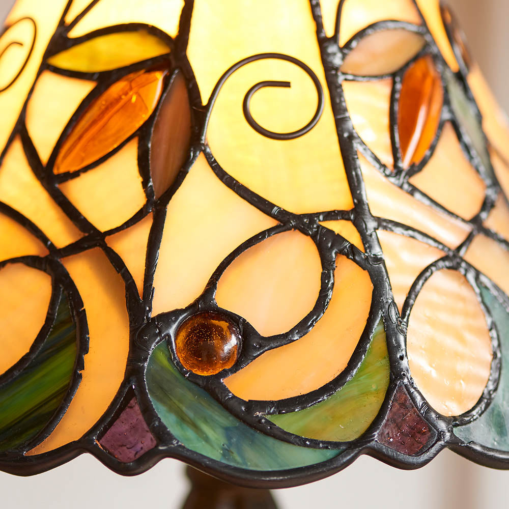Larncombe Mini Tiffany Table Lamp - Multicoloured