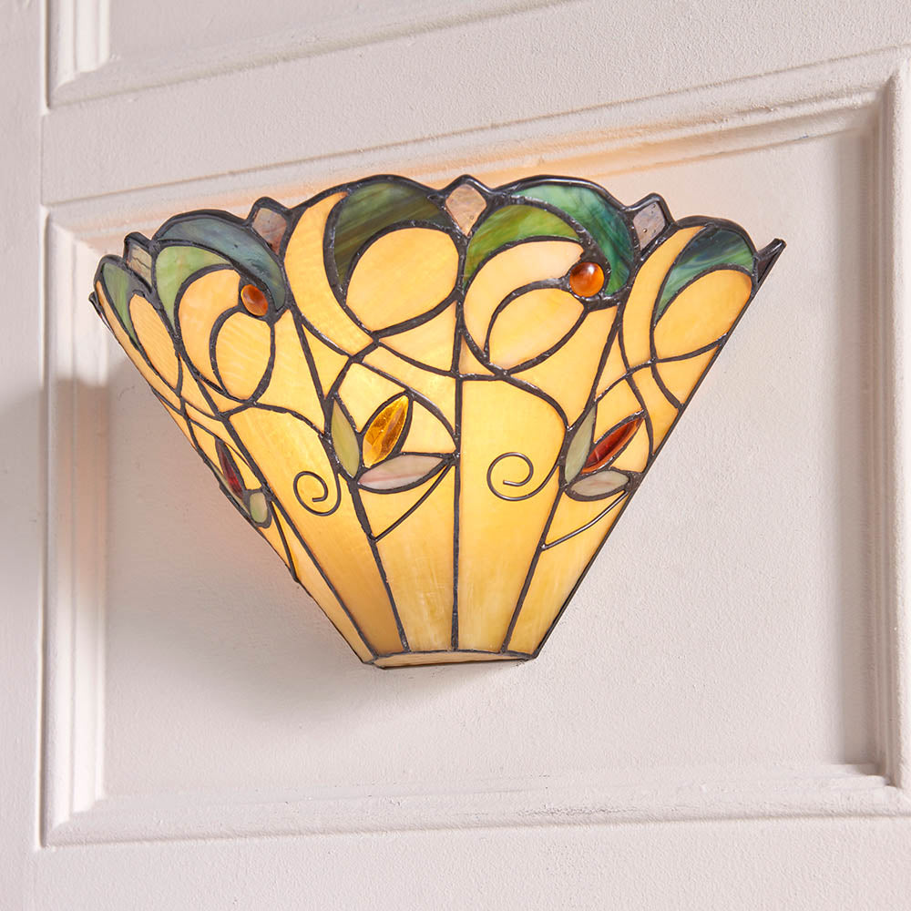 Larncombe Tiffany Wall Light - Multicoloured