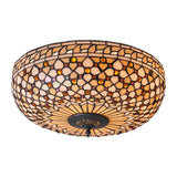 Ravenstead Large 2 Light Tiffany Flush Ceiling Light - Multicoloured