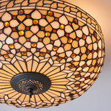 Ravenstead Large 2 Light Tiffany Flush Ceiling Light - Multicoloured