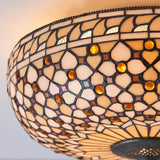 Ravenstead Large 2 Light Tiffany Flush Ceiling Light - Multicoloured