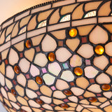 Ravenstead Large 2 Light Tiffany Flush Ceiling Light - Multicoloured