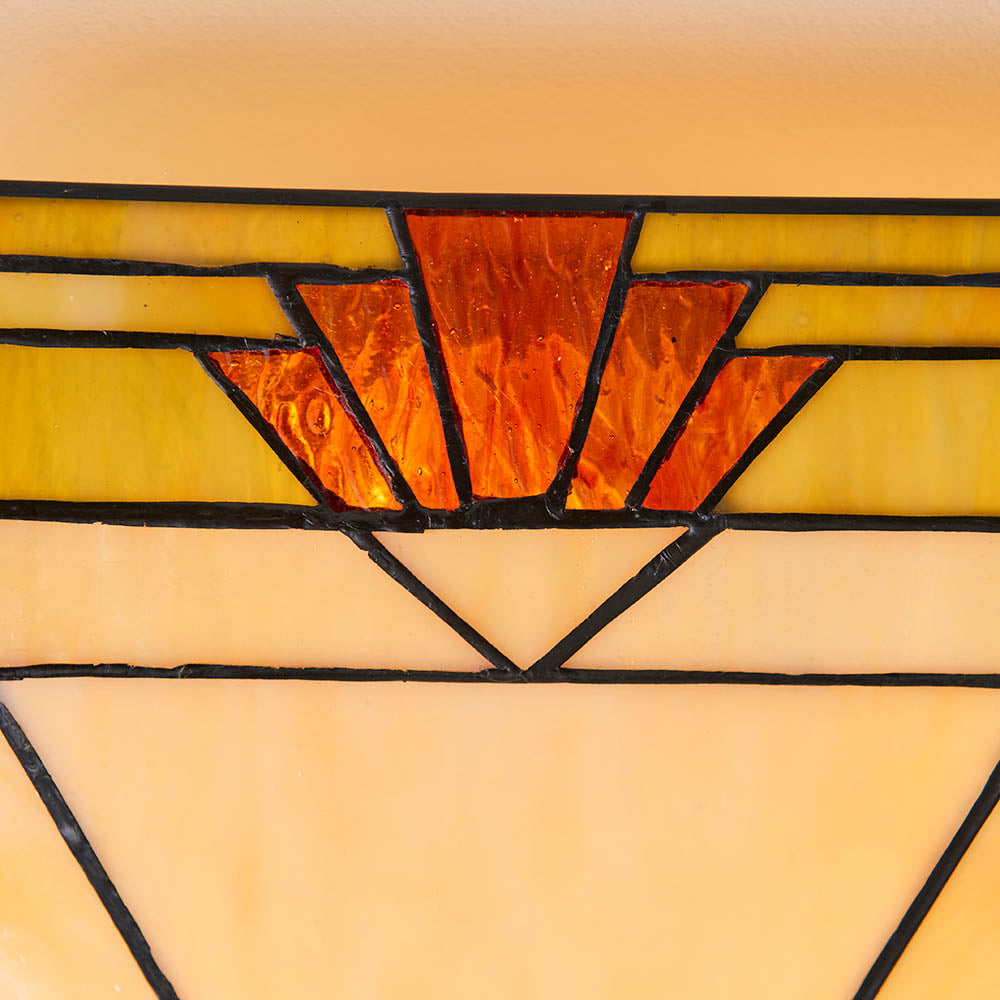 Willowmere Large 2 Light Tiffany Flush Ceiling Light - Multicoloured