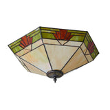 Willowmere Large 2 Light Tiffany Flush Ceiling Light - Multicoloured