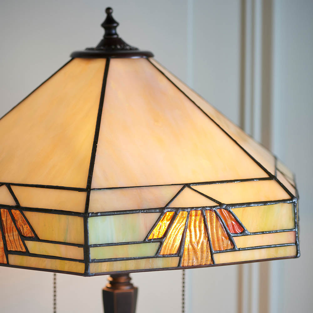 Willowmere Medium Tiffany Table Lamp - Multicoloured