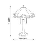 Willowmere Medium Tiffany Table Lamp - Multicoloured