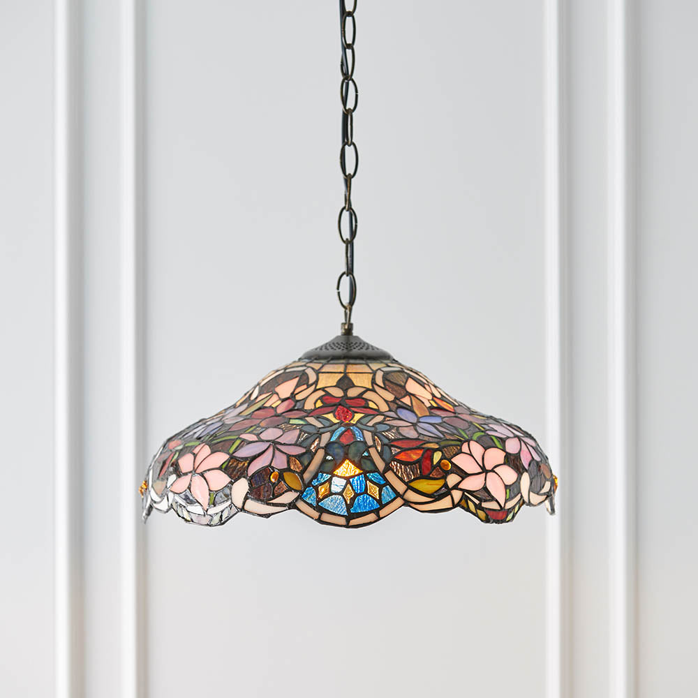 Sedgehurst Medium Tiffany Pendant - Multicoloured