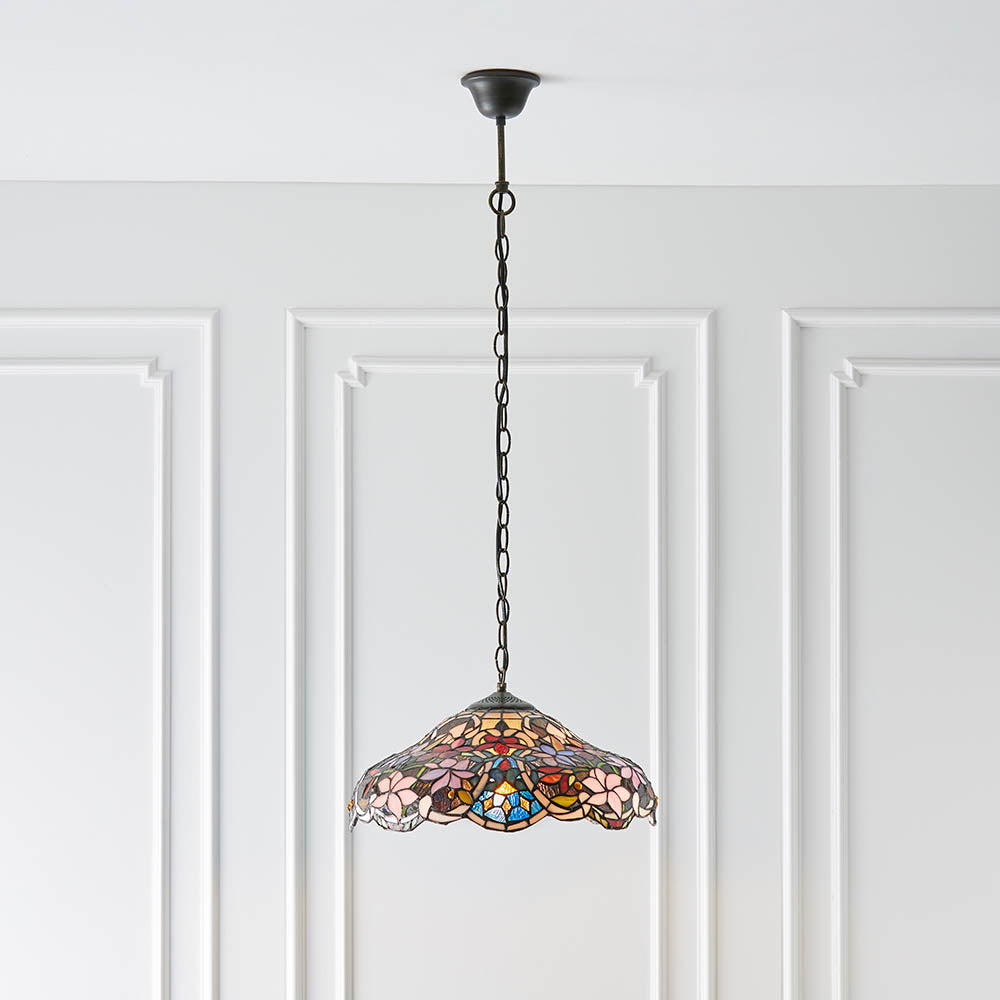 Sedgehurst Medium Tiffany Pendant - Multicoloured