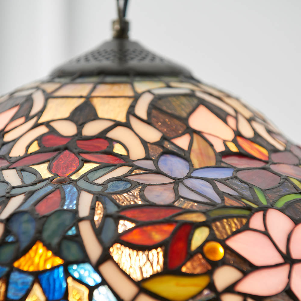 Sedgehurst Medium Tiffany Pendant - Multicoloured