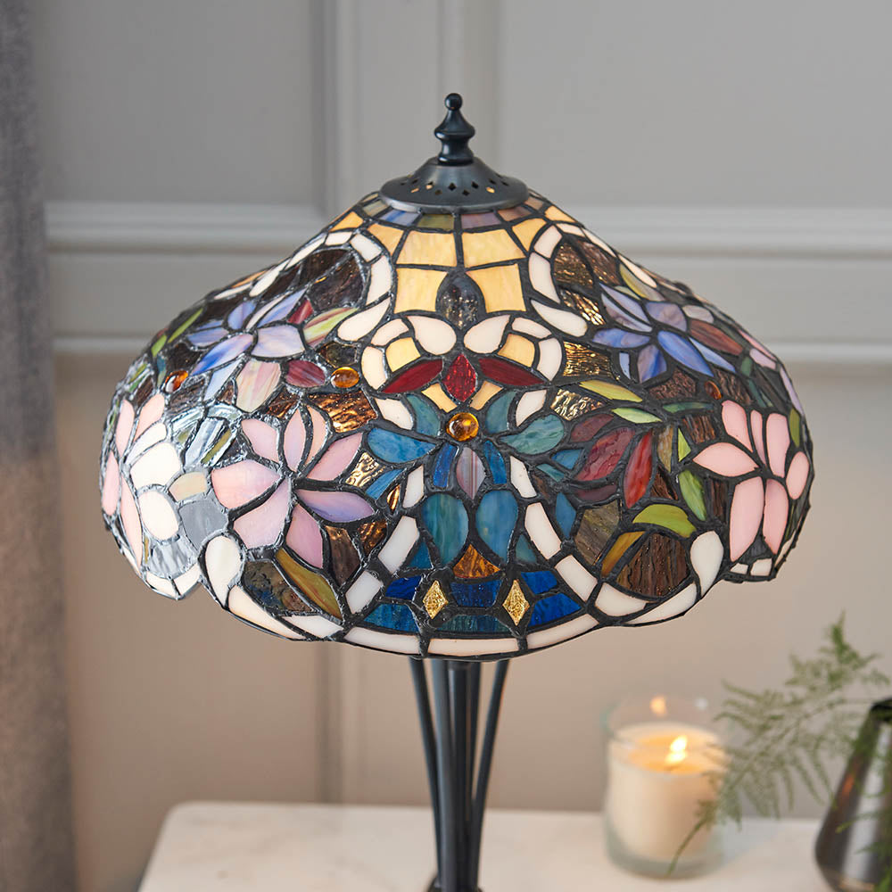 Sedgehurst Small Tiffany Table Lamp - Multicoloured