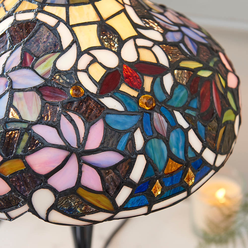 Sedgehurst Small Tiffany Table Lamp - Multicoloured