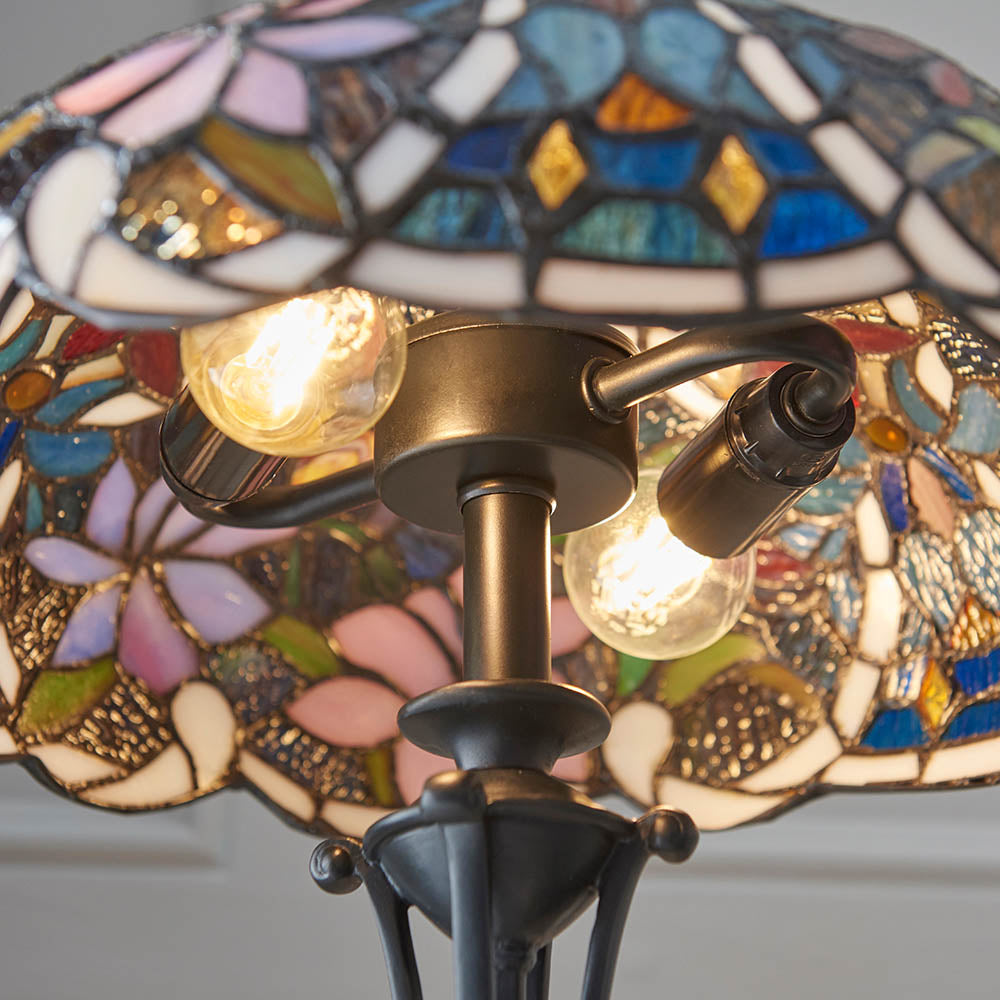 Sedgehurst Small Tiffany Table Lamp - Multicoloured