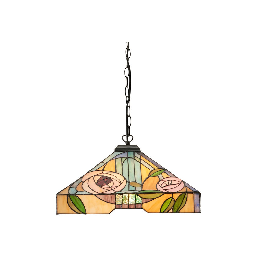 Thornmere Large 3 Light Tiffany Pendant - Multicoloured