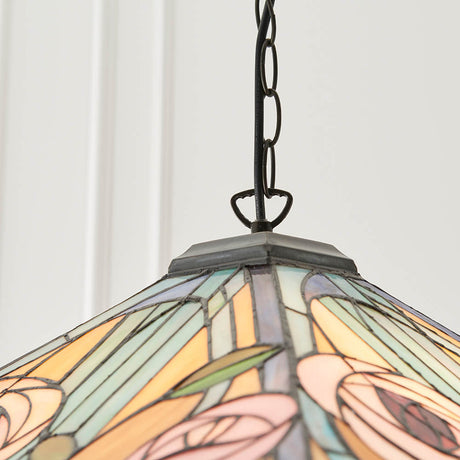 Thornmere Large 3 Light Tiffany Pendant - Multicoloured