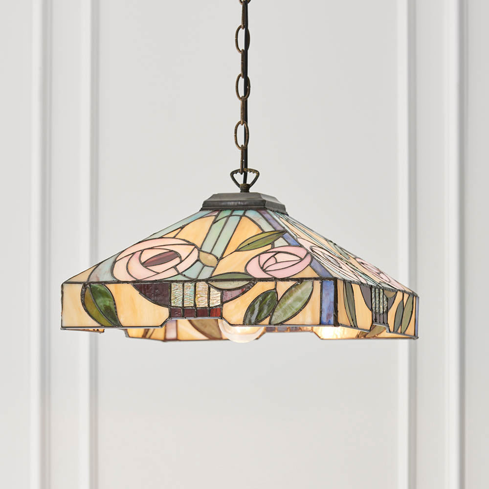 Thornmere Medium Tiffany Pendant - Multicoloured